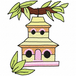 Bird Houses Embroidery Design 7 Bird Houses Embroidery Design 7